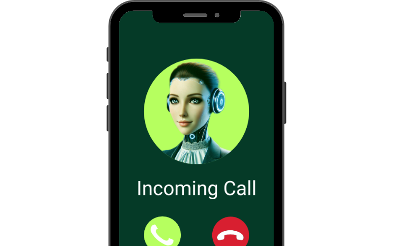 Telephone with a Luna voice ai recruiter as a caller id